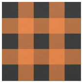 Orange und schwarzes Gingham-Muster-Gewebe Stoff (Nahaufnahme)
