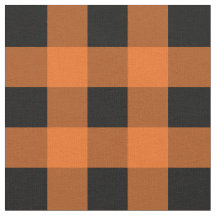 Orange und schwarzes Gingham-Muster-Gewebe