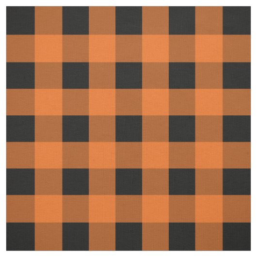 Orange und schwarzes Gingham-Muster-Gewebe Stoff (Muster)