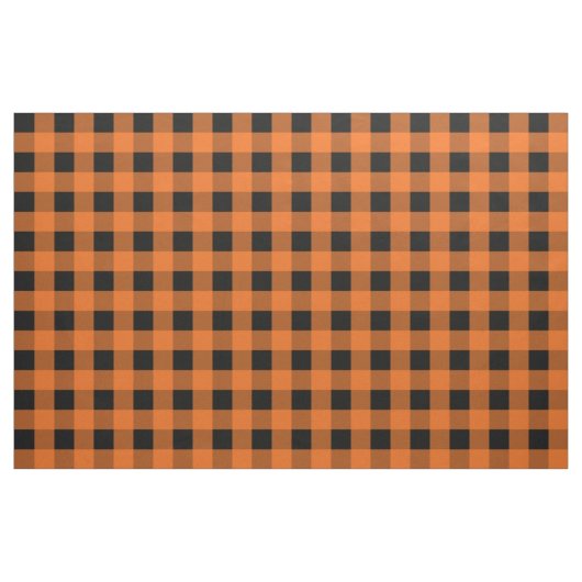 Orange und schwarzes Gingham-Muster-Gewebe Stoff (Fat Quarter (45,7 x 55,9 cm))