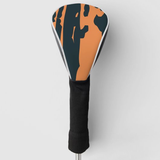 Orange und Schwarzes Golf Headcover (Vorderseite)