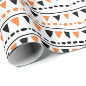 Orange und Schwarzes Halloween Geschenkpapier (Rolleneckpunkt)