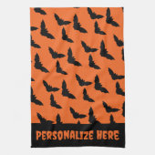 Orange und Schwarzes Halloween Geschirrtuch (Vertikal)