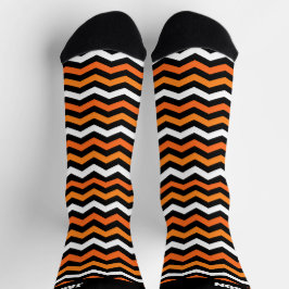 Orange und Schwarzes Halloween gestrichen Socken