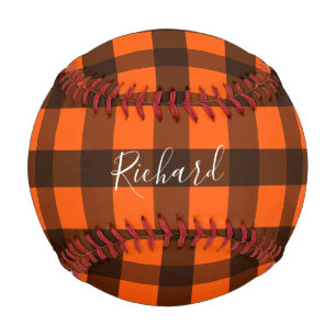 Orange und schwarzes Karo Baseball