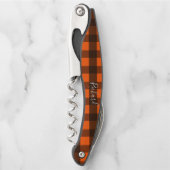 Orange und schwarzes Karo Kellnermesser (Vorderseite)