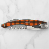 Orange und schwarzes Karo Kellnermesser (Rückseite)
