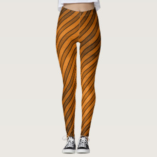 Orange und schwarzes Streifen-Halloween-Kostüm Leggings