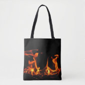 Orange und schwarzes Tanzen-Feuer flammt Tasche (Vorderseite)