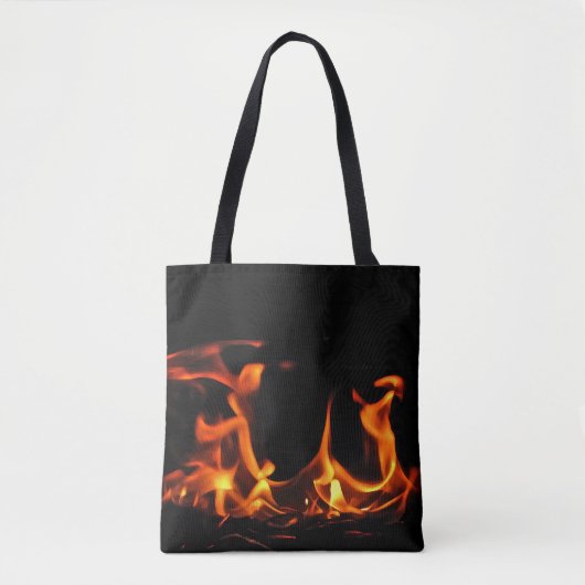 Orange und schwarzes Tanzen-Feuer flammt Tasche (Vorderseite)