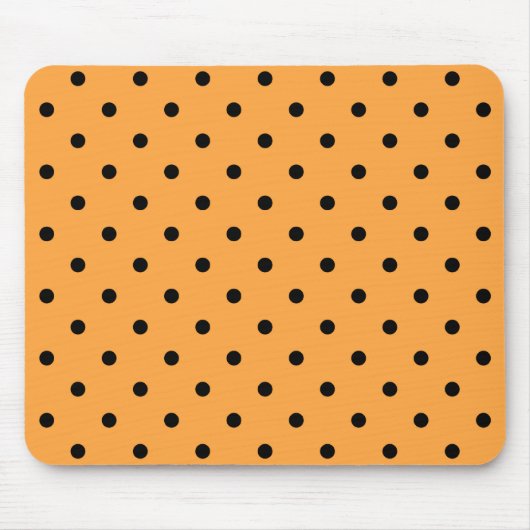 Orange und schwarzes Tupfen-Muster Mousepad (Vorne)