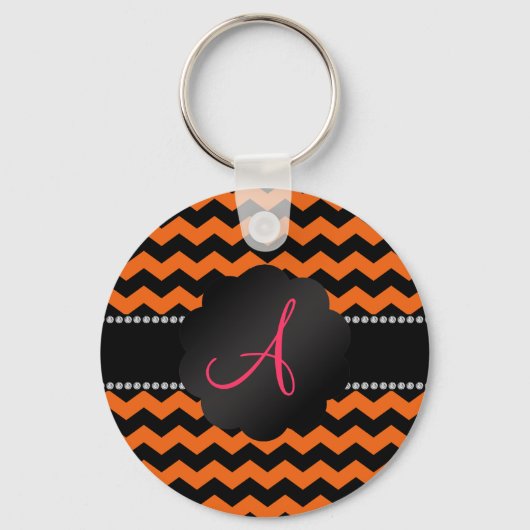 Orange- und Schwarztöne, Monogramm Schlüsselanhänger (Vorderseite)