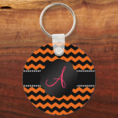 Orange- und Schwarztöne, Monogramm Schlüsselanhänger (Vorderseite)