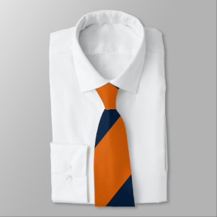 Orange und Shy Blue Broad Regimental Stripe Krawatte