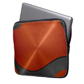 Orange und Silber Edelstahlmetall Laptopschutzhülle (Vorderseite Links)