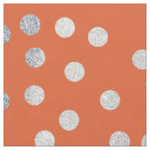 Orange und Silver Glitzer City Dots Stoff (Nahaufnahme)