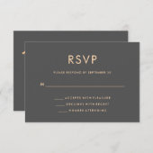 Orange und Smoky Grau | World Map Wedding RSVP (Vorne/Hinten)