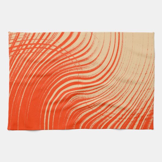 Orange und Tan Geschirrtuch (Horizontal)