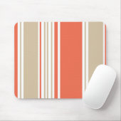 Orange und Tan Moderne Streifen Mousepad (Mit Mouse)