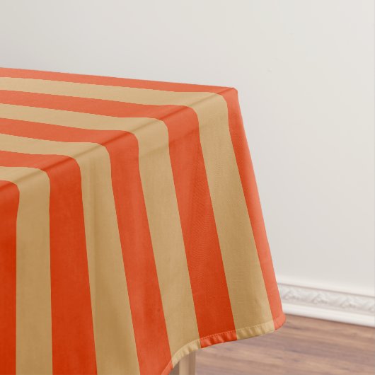 Orange und Tan Stripe Tischdecke (Beispiel)
