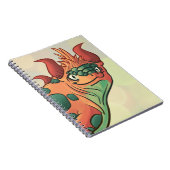 Orange- und Tealgrünes Drachen-Notizbuch Notizblock (Rechte Seite)
