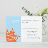 Orange und Tiffany Hochzeit UAWG Wartekarte Einladung (Stehend Vorderseite)