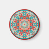 Orange- und Türkis-Boho-Mandala   Magnet (Vorne)