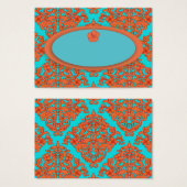 Orange und Türkis Damask (Vorne & Hinten)