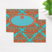 Orange und Türkis Damask (Schreibtisch)