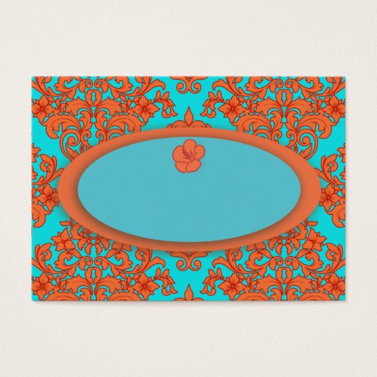 Orange und Türkis Damask (Vorderseite)