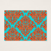 Orange und Türkis Damask (Rückseite)
