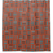 Orange und Türkis Geometrisch Duschvorhang (Vorderseite)