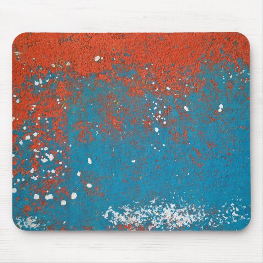 Orange und türkisfarbene Farbe Abstrakt Mousepad (Vorne)