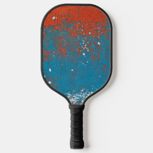 Orange und türkisfarbene Farbe Abstrakt Pickleball Schläger