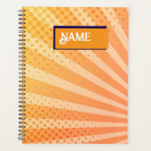 Orange und violett gepunktetes gestreiftes Muster Planer (Vorderseite)