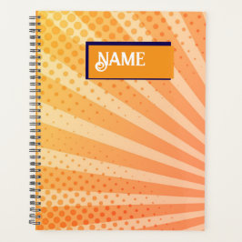 Orange und violett gepunktetes gestreiftes Muster Planer