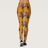Orange- und violette Blüte Leggings (Rückseite)