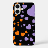orange und violette Herzen Punkte Case-Mate iPhone Hülle (Rückseite)