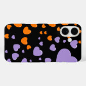 orange und violette Herzen Punkte Case-Mate iPhone Hülle (Rückseite (Horizontal))