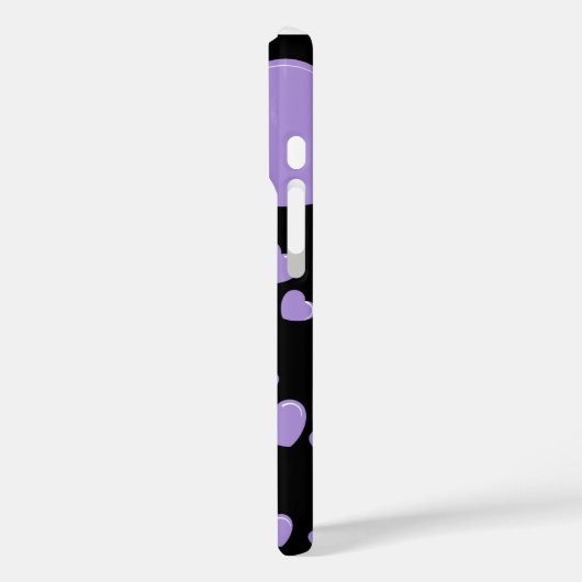 orange und violette Herzen Punkte Case-Mate iPhone Hülle (Rückseite / Links)