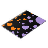 orange und violette Herzen Punkte Notizblock (Linke Seite)