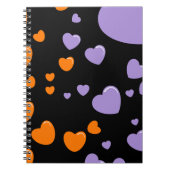orange und violette Herzen Punkte Notizblock (Vorderseite)