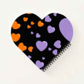 orange und violette Herzen Punkte Notizblock (Rückseite)