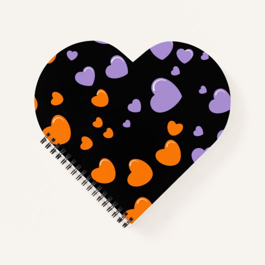orange und violette Herzen Punkte Notizblock (Vorderseite)