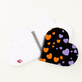orange und violette Herzen Punkte Notizblock (Innenseite)