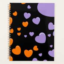orange und violette Herzen Punkte