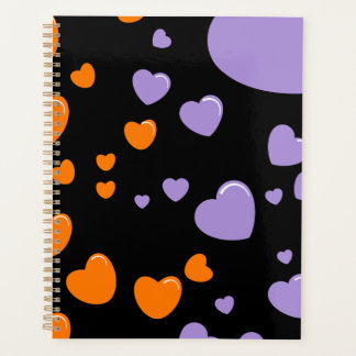 orange und violette Herzen Punkte Planer