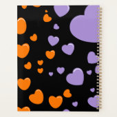 orange und violette Herzen Punkte Planer (Rückseite)