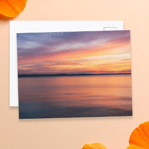 Orange- und violette Sonnenuntergangslandschaftsfo Postkarte