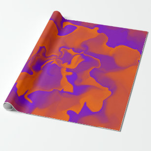 Orange und violette Wellen Geschenkpapier